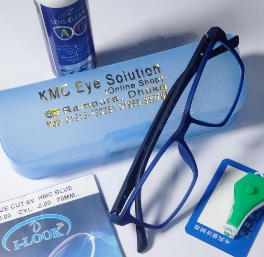 Blue Cut Glass And Frame Zero Power